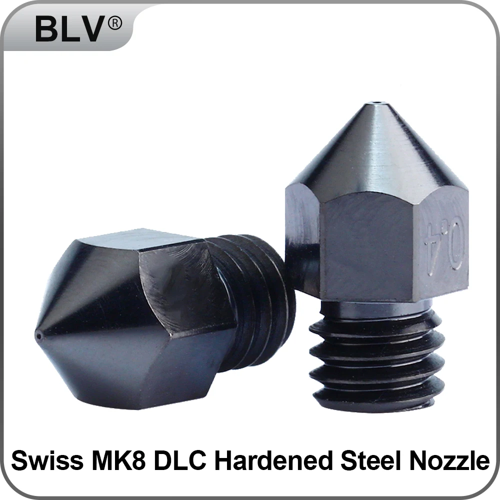 

BLV®Swiss MK8 DLC Hardened Steel Nozzle for 3D printers hotend J-head cr10 heat block ender3 hotend m6 Thread