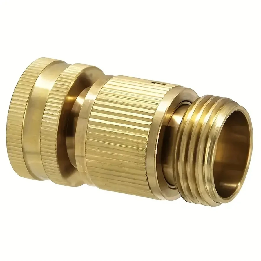 1Sets Garden Hose Quick Connect Water Hose Fitting, 3/4 Inches Brass Female And Male Connector