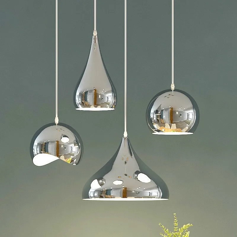 

Simple Modern Chandelier Creative Personality Small Silver Pendant Lights Bedroom Corridor Bar Counter Restaurant Lighting