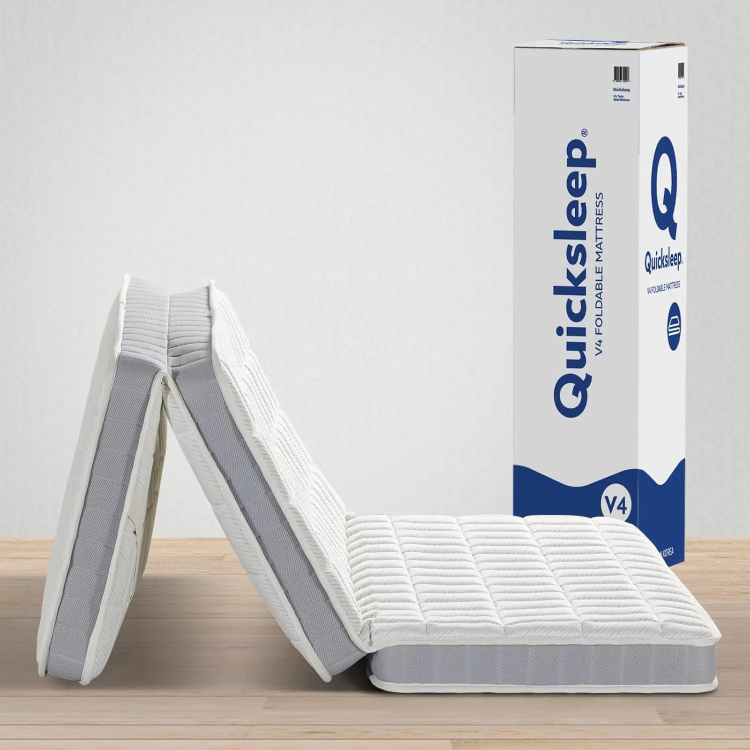 Colchón Cube Colchón de piso de cama plegable premium de 5 pulgadas Bestsleep in una caja Trifold Doble de dos caras Tapa de felpa plegable Borde inferior firme