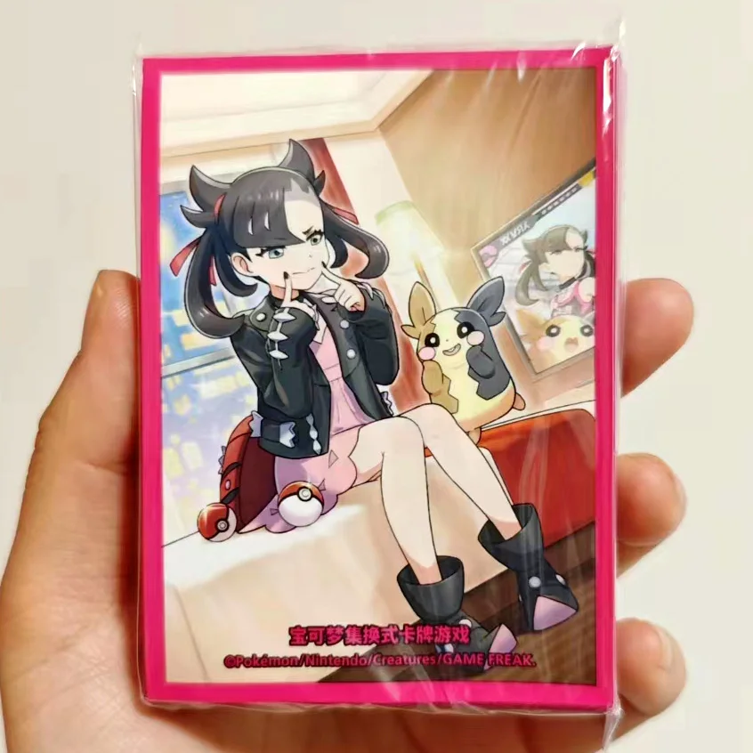 64PCS Genuine Pokemon Card Sleeves Anime Girl Nessa Marnie Figures WS PTCG Trading Cards Protective Case