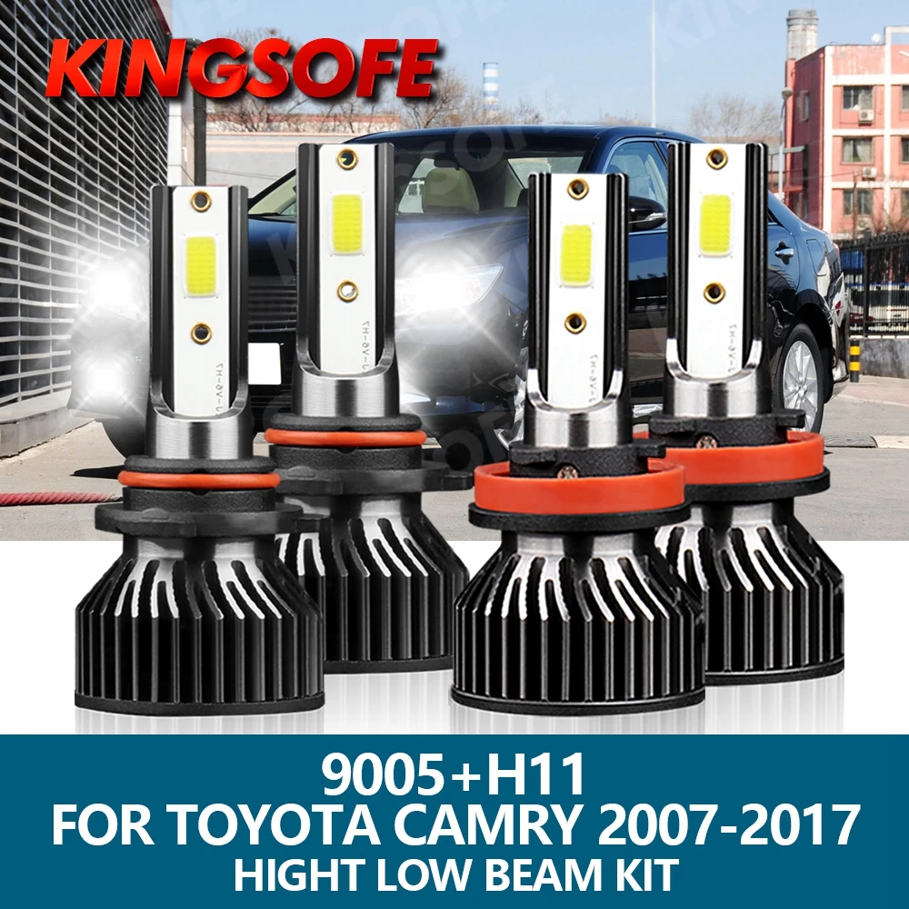 

4X светодиодные фары 9005 H11 автомобиль свет 12000LM 6000K ламп для Toyota Camry 2007 2008 2009 2010 2011 2012 2013 2014 2016 2016 2017