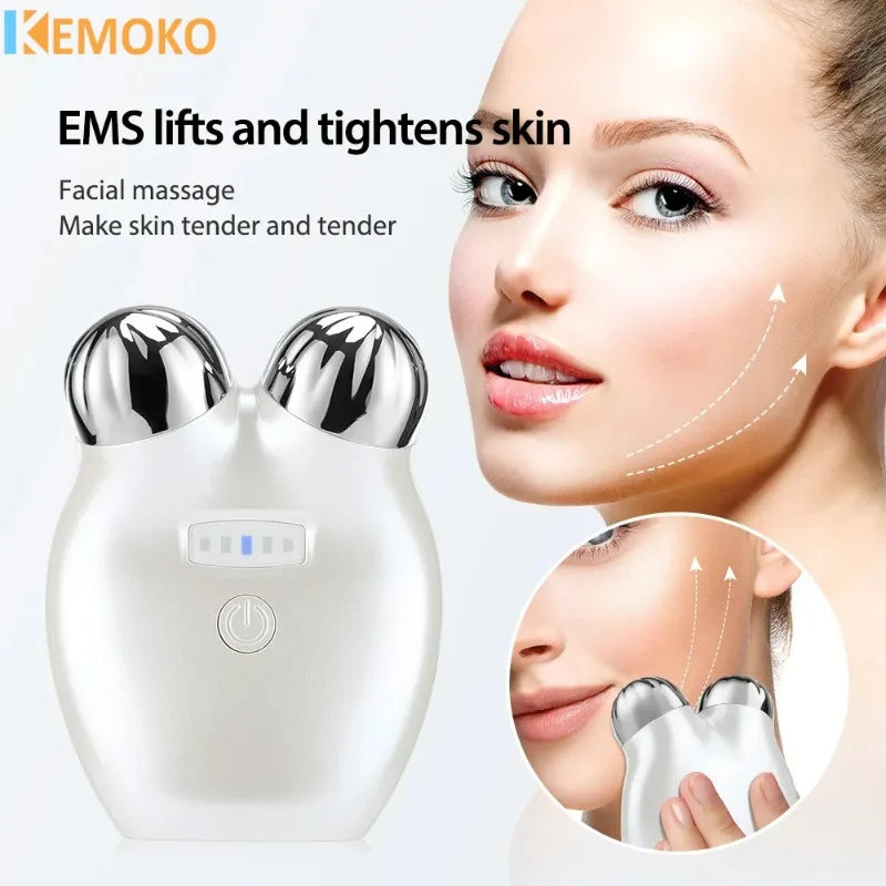 

EMS Microcurrent Roller Face Massager Facial Lifting Tightening Anti Wrinkle Aging Massage Face Slimming Roller Skin Care Device