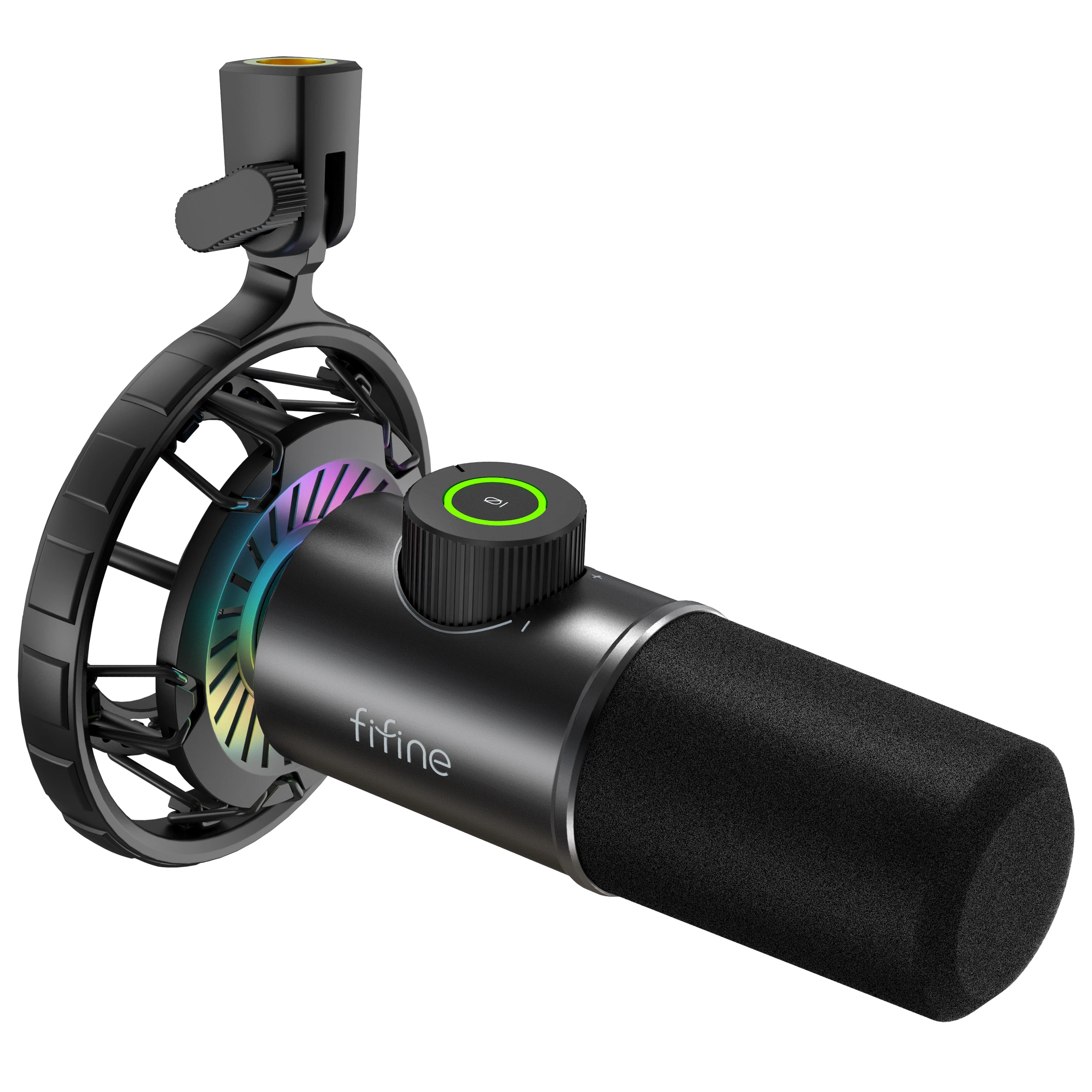 FIFINE K658 USB Microphone for PC & Laptop, Gaming Mic with Tap-to-Mute, RGB Lighting, Headphone Jack, for Streaming/Recording