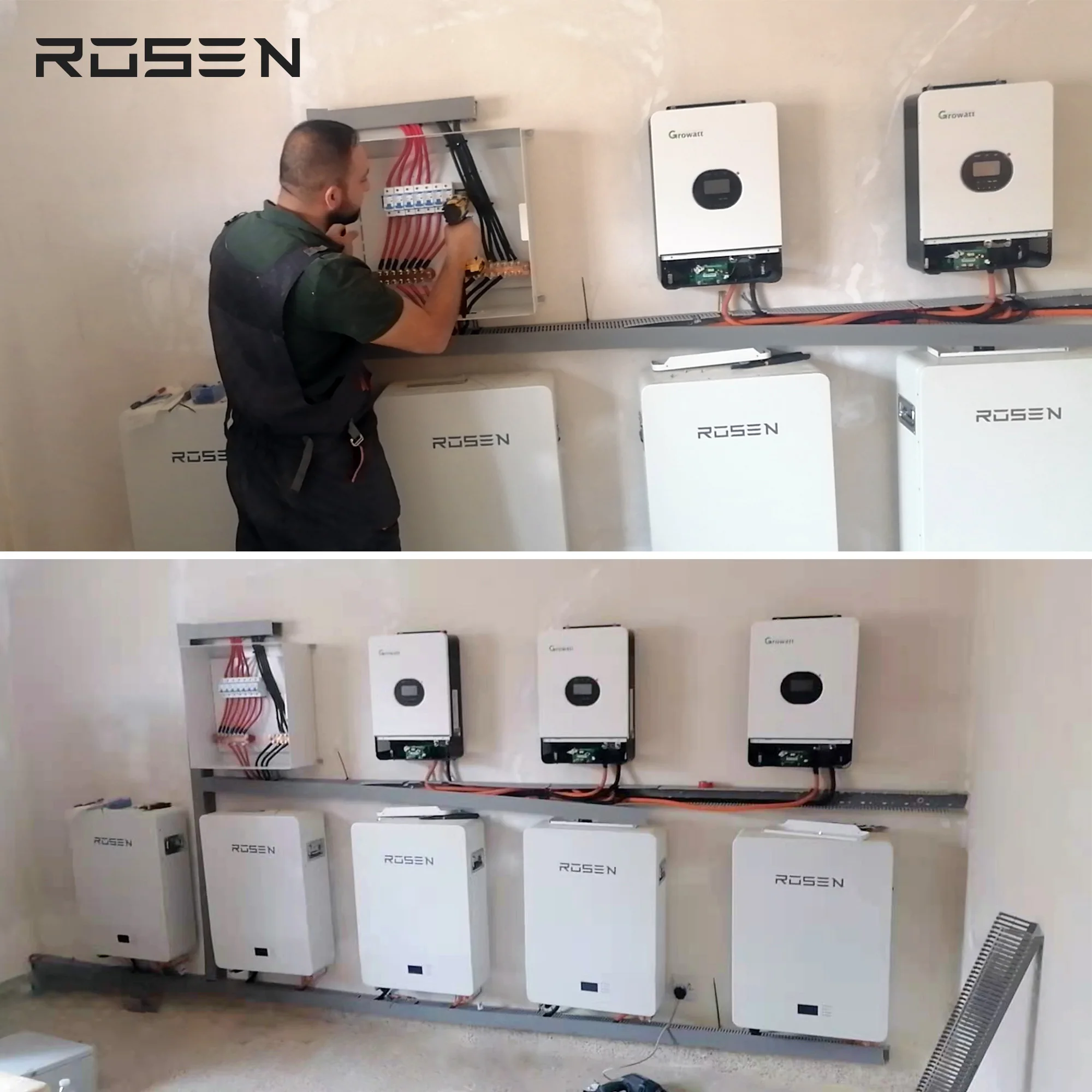 Rosen 10kw 20kw Hybrid Solar System Off Grid Solar System Home Use Solar System Commercial Project Manufacturer Cheap Price