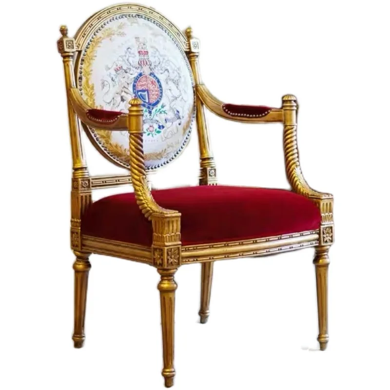 European bedroom single sofa chair solid wood English chair French leisure chair sofa can be customized furniture
