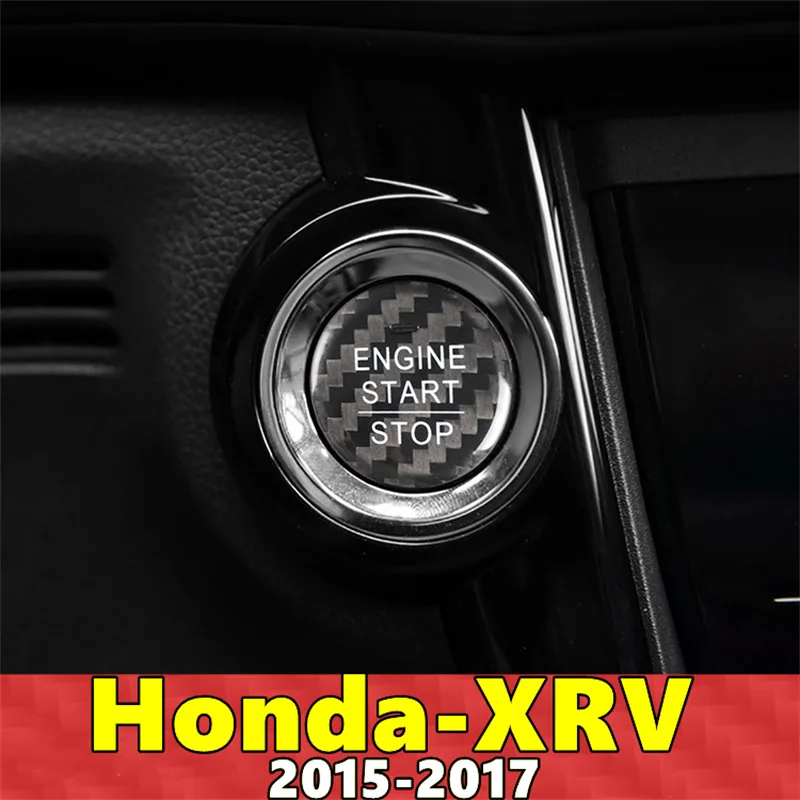 

For Honda XRV Car Engine Start Stop Button Cover Real Carbon Fiber Sticker 2015 2016 2017