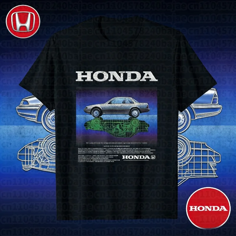 

2025-26 Summer Honda Fashion Moto Honda Graphic Work Clothes 100% Cotton Printed T-shirt Loose Casual Comfortable and Breathable
