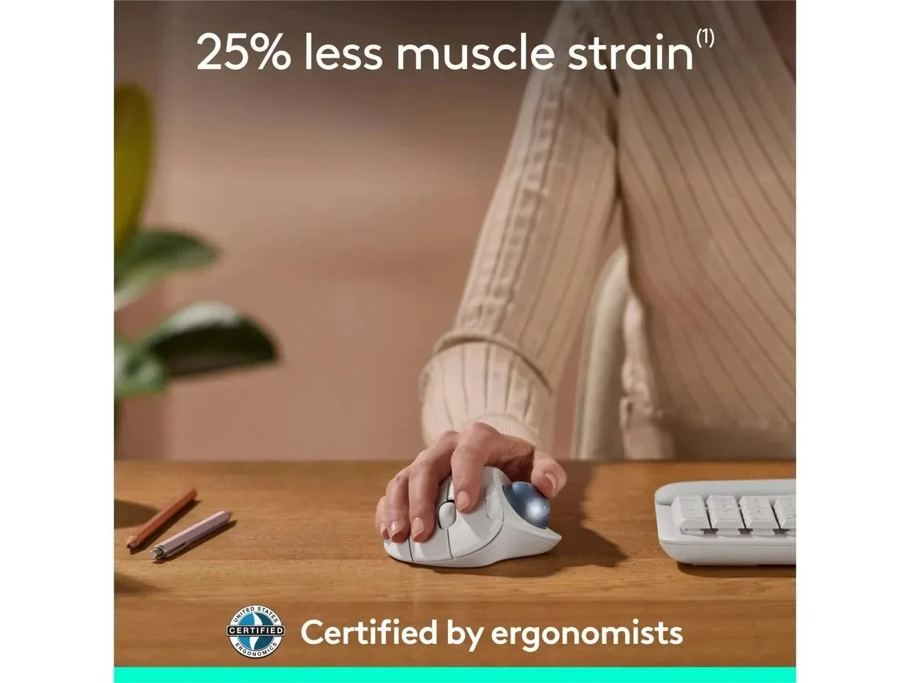 Logitech ERGO M575S ergonomic mouse, trackball mouse, wireless Bluetooth dual-mode professional CAD precise drawing office mouse