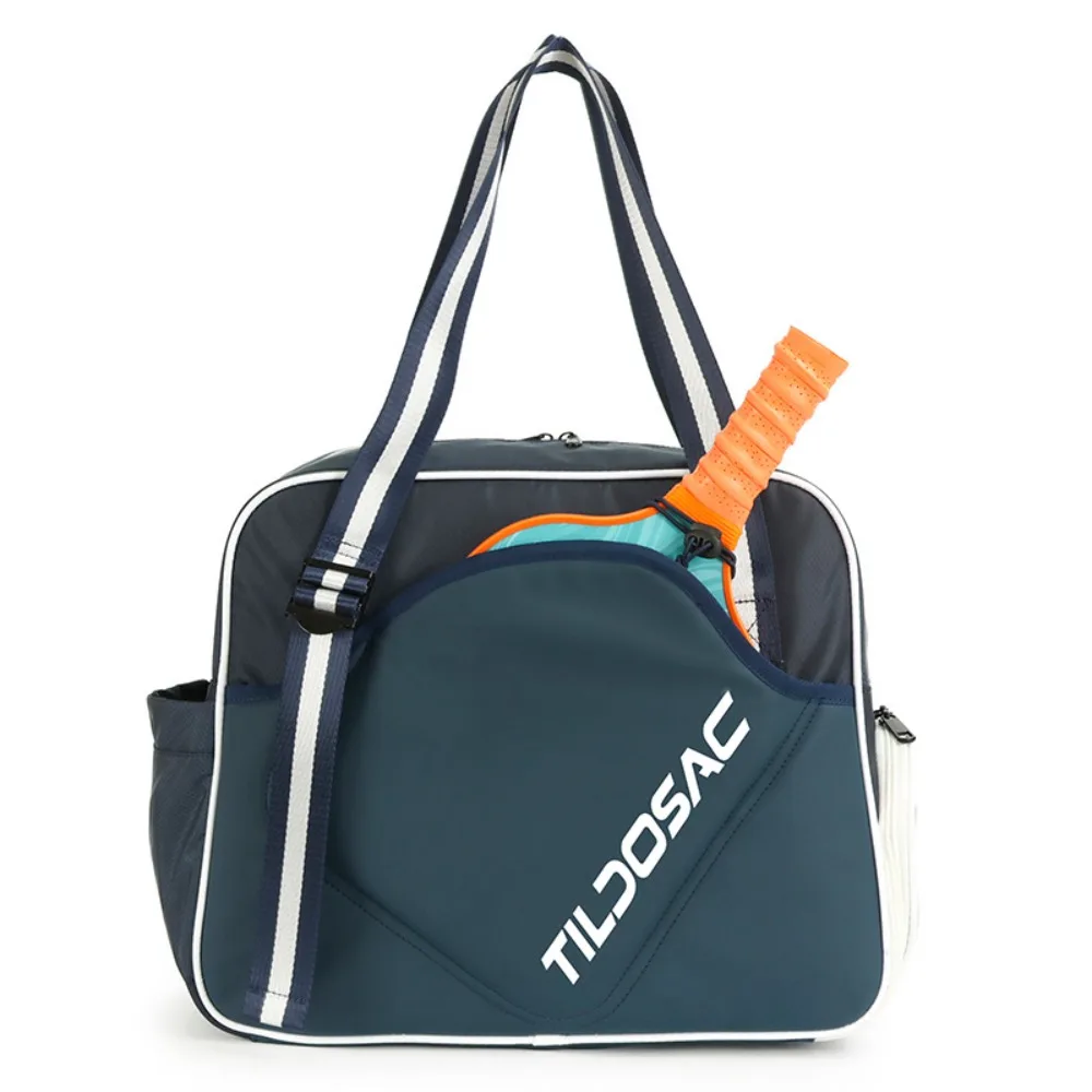 nylon-pickleball-racket-shoulder-bag-with-shoe-compartment-large-capacity-pickleball-paddle-bag-waterproof-adjustable-strap