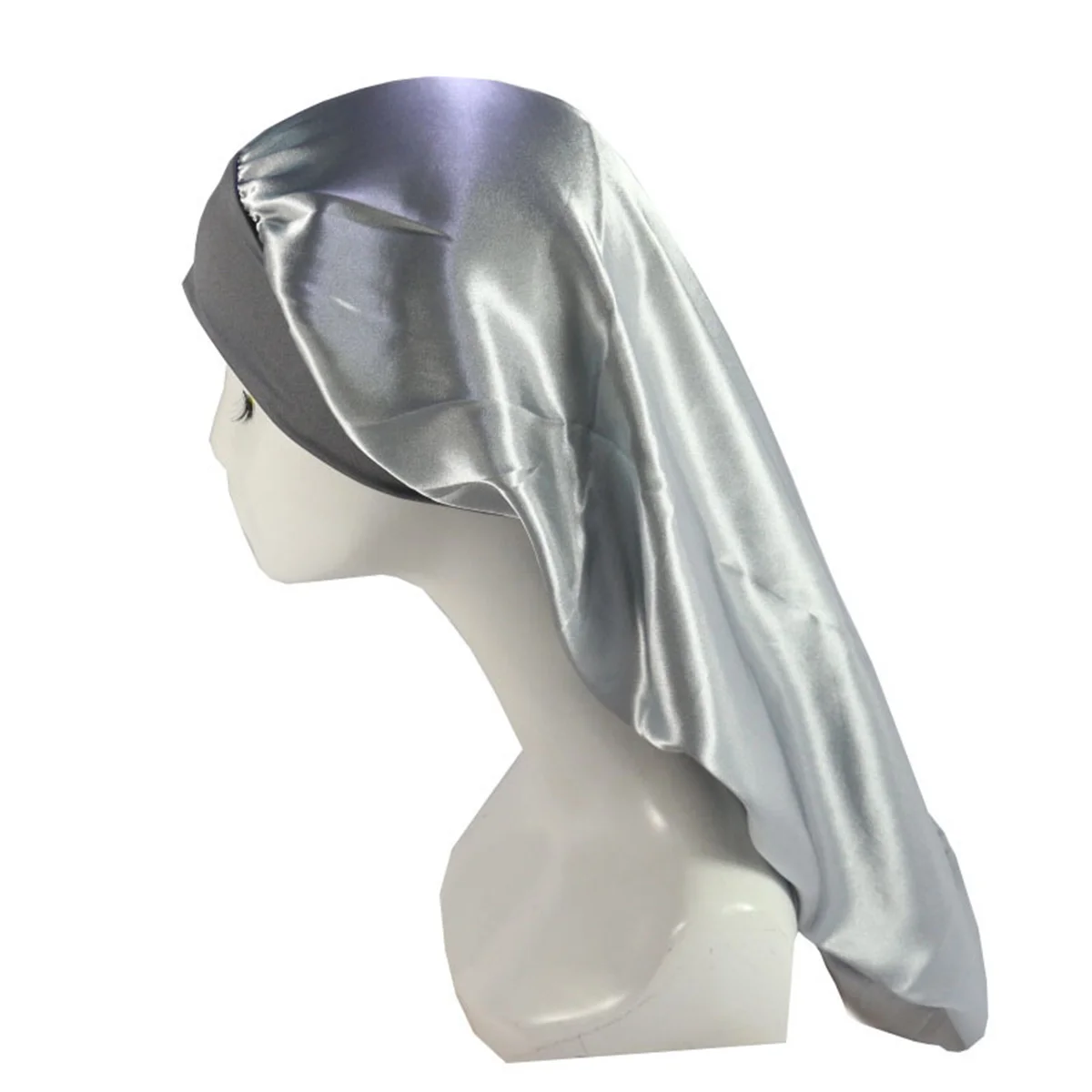 1 silky sleep cap with optional length for straight and curly hair, extra large hair cap for dreadlocks and braids, satin sleep
