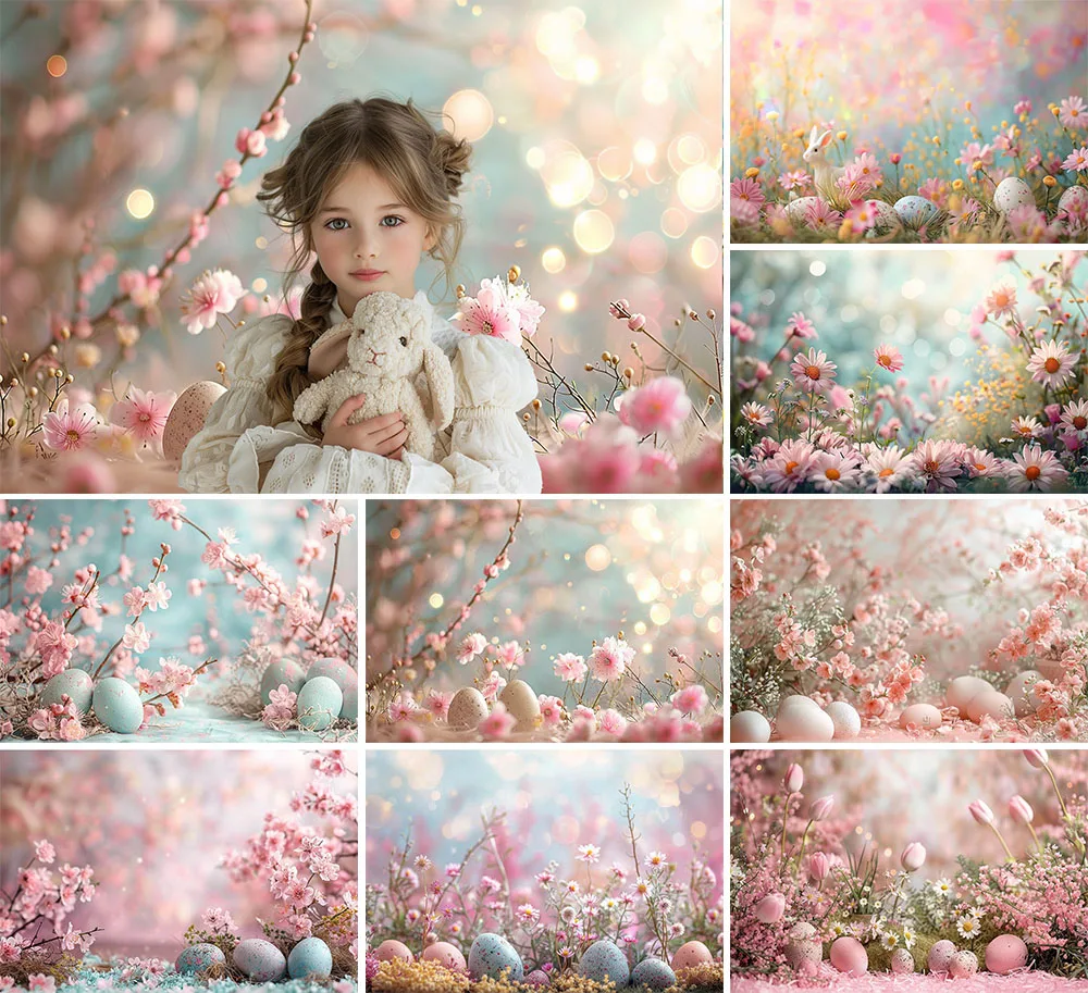 Mehofond Photography Background Spring Easter Floral Bunny Kids Birthday Party Cake Smash Portrait Decor Backdrop Photo Studio