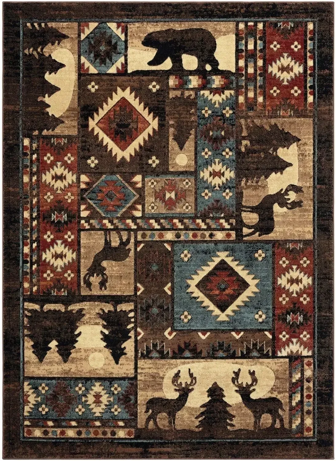 Furniture suppliesHome Dynamix Buffalo Bear Rustic Area Rug, Brown/Red, 7'10