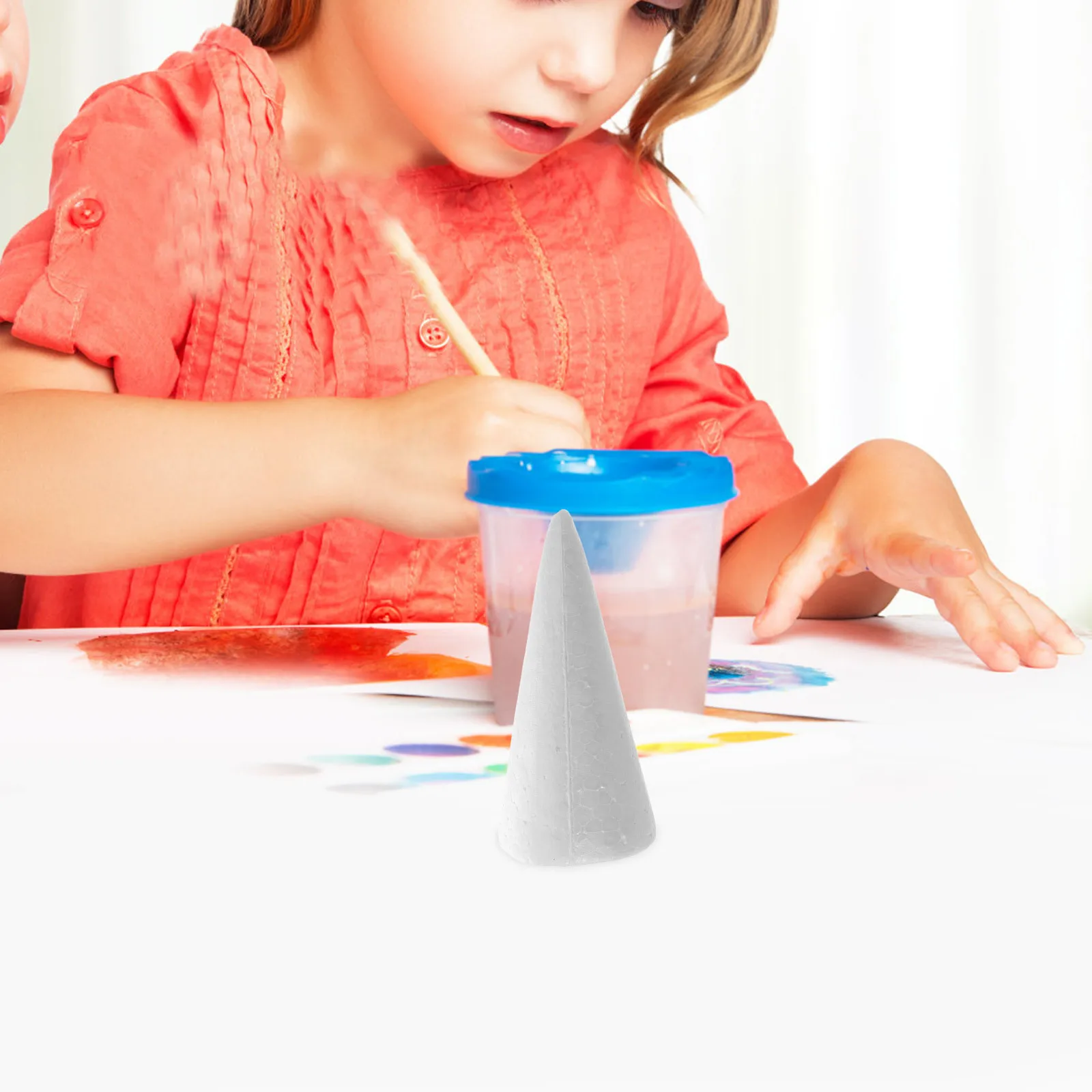 

12pcs White Foam Cones For Kids Diy Craft Christmas Decoration Centerpiece Children Educational Art Project Supplies Cone