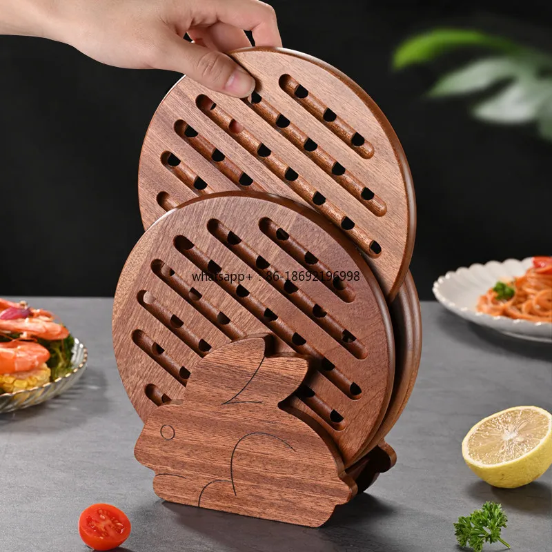 Solid Wood Insulation Mat Household Coffee Table Wooden Coaster High Temperature Resistant Dining Table Plate Table Mat Dishes