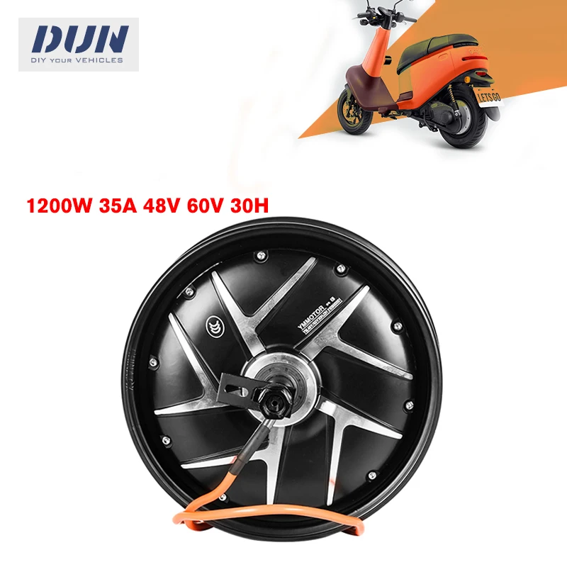 YUMA 1200W 10x2.15 Inch 48V 60V 30H Brushless Gearless Hub Motor for Electric Scooter