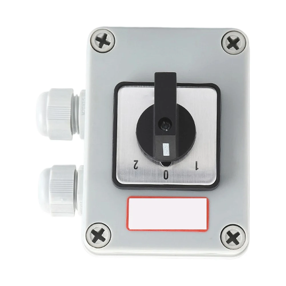 

Промышленный переключатель SZW26-20 20А 3-полюсный для переключения двух источников питания AC440V DC240V, размеры 107x77x70мм