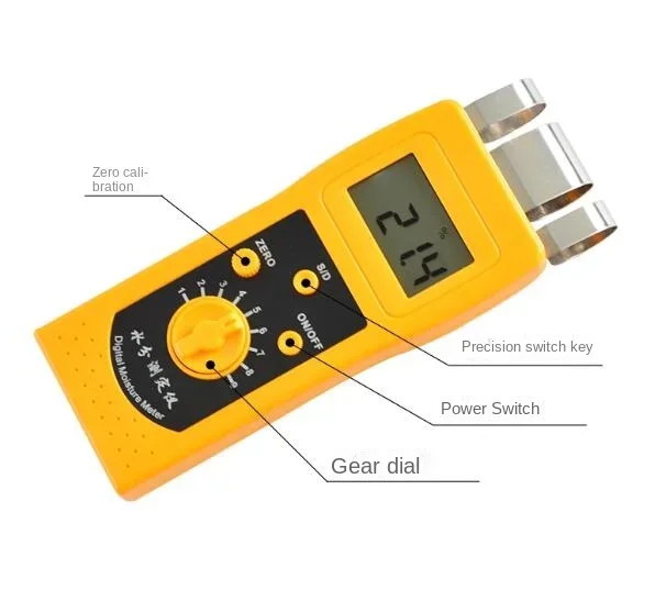 Pantalla digital LED de herramientas de medición del contenido de humedad del medidor de humedad textil de cuero de tela