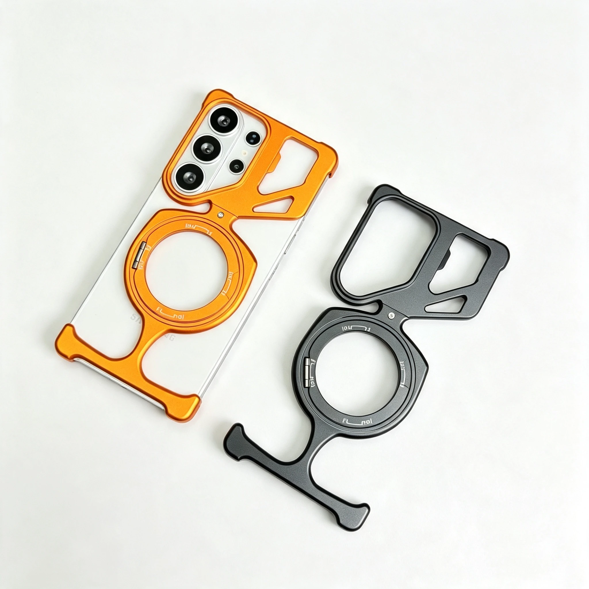 Magnetic Metal Bumper Case For Samsung Galaxy S26 Ultra S25Ultra Magsafe 360 Rotating Stand Hollow Cooling Shockproof Hard Cover