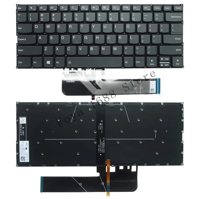 Wyoresy new US keyboard backlit for Lenovo IdeaPad S540-14IWL K4-IWL C340-14IWL 14api C740-14 K3-IWL flex14 81sq 530-14