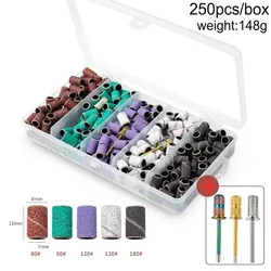 Nail Sanding Ring Bands 80# 120# 180# Grits Pedicure Manicure Machine Drill Grinding Heads UV Gel Polish Remover Bits
