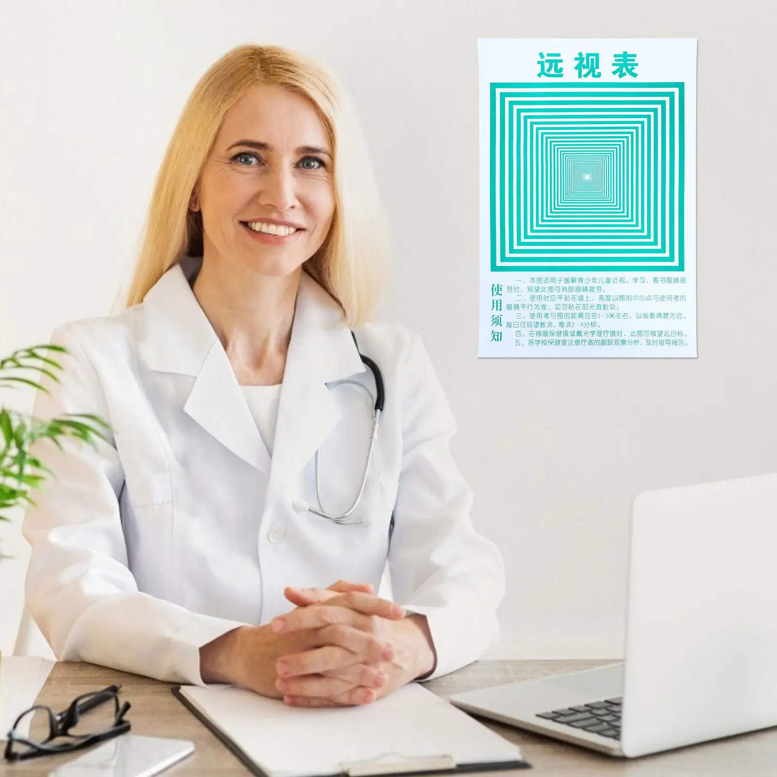 3Sheets Eye Chart Wall Hanging Hyperopia Children Visual Testing Chart Home Clinic Optical Shop Visual Acuity Testing