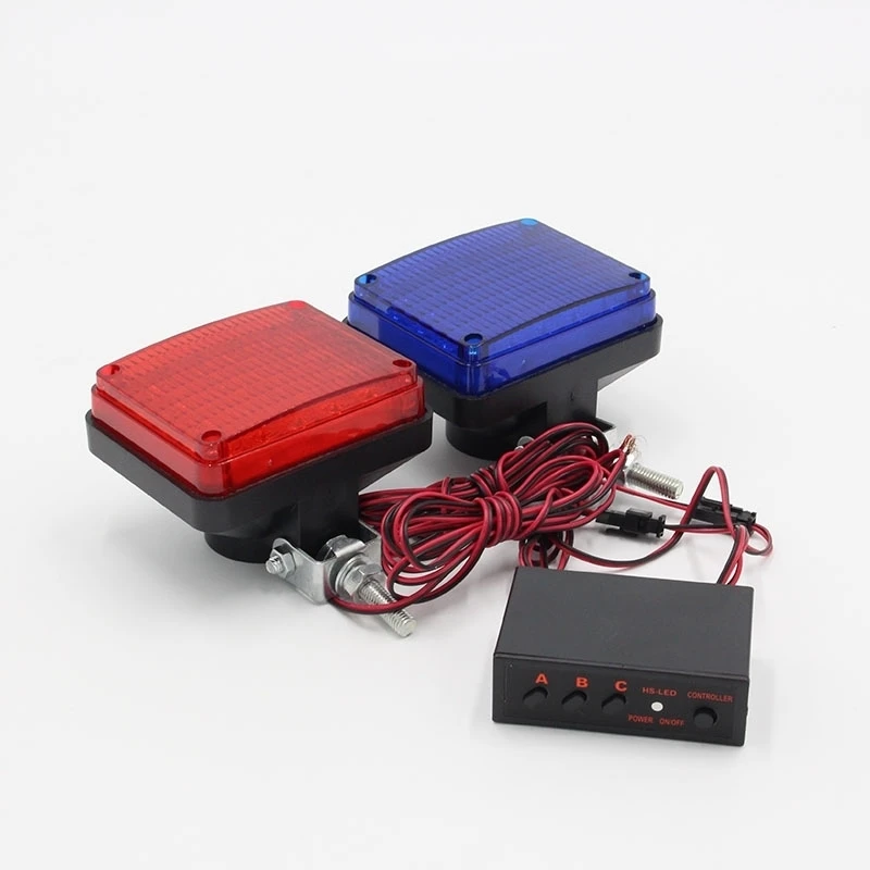 Motorcycle warning light, alarm light, electric scooter, strobe night warning light, front pole LED, red and blue flashing indic