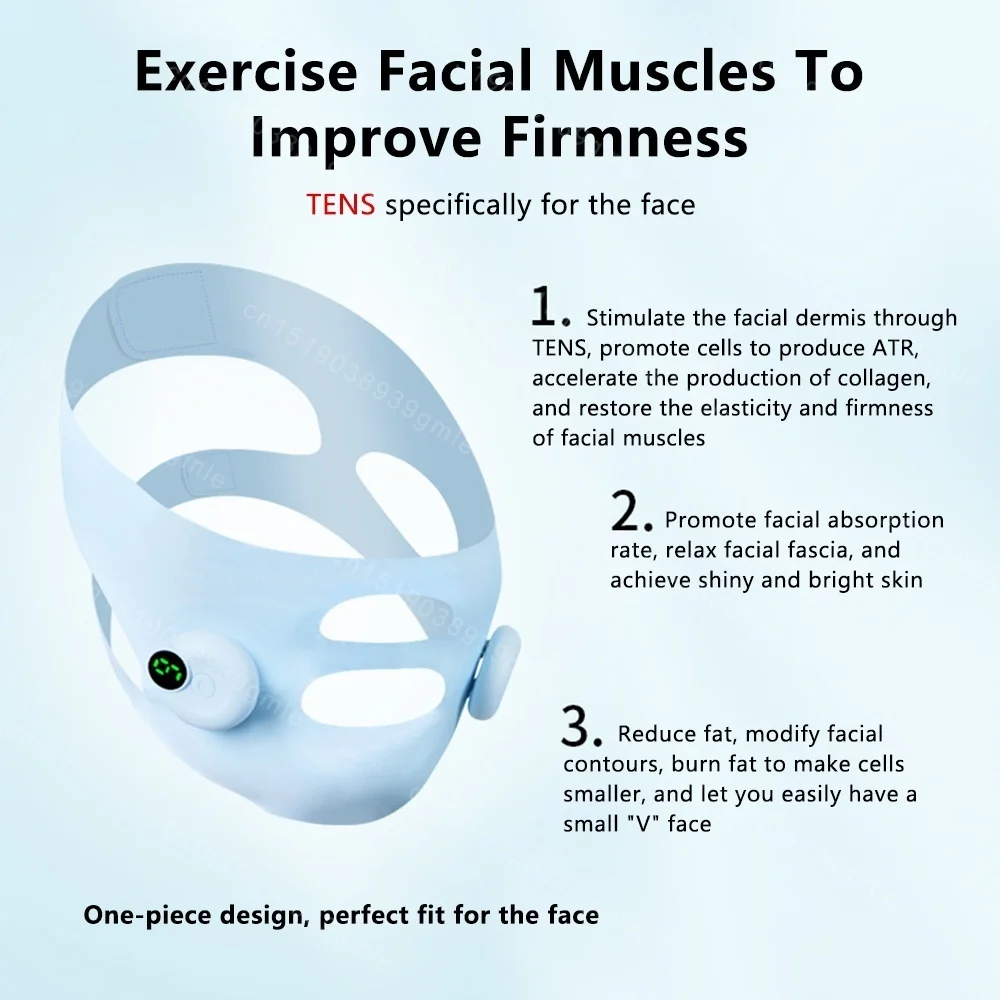 Smart Ems Lifting facciale Microcorrente V Viso Cintura elastica dimagrante Viso Modellatura Guancia Sollevamento Pelle Rafforzamento Massaggiatore facciale