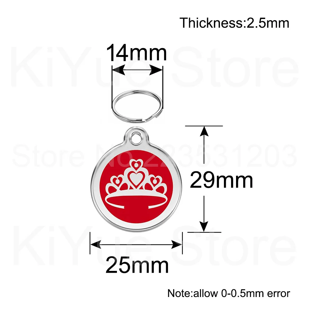 Wholesale 100Pcs Custom Luxury Crown Alloy Identification Plate, Personalized Engraved Anti-Lost Tag, Souvenir Keyring Pendant