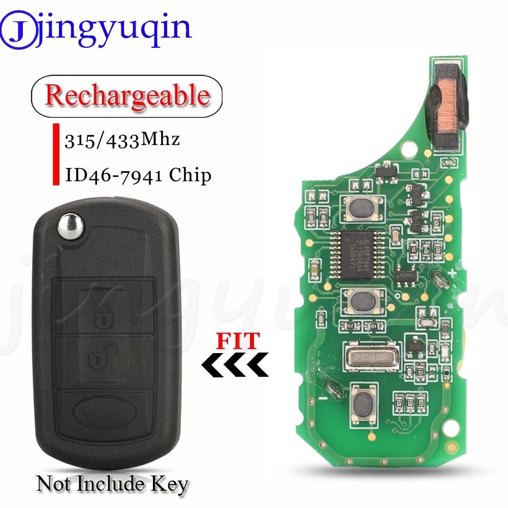 

jingyuqin Remote Car Key Circuit Board Fob 315/433MHz ID46 PCF7941 For RANGE ROVER Sport Land Rover Discovery 3 Rechargeable