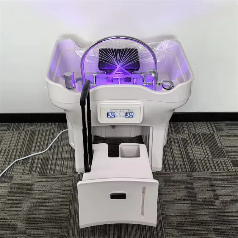 

Портативная мойка для головы Headspa с двумя баками на колесах, с подогревом и водопадом, для салонов и спа-центров