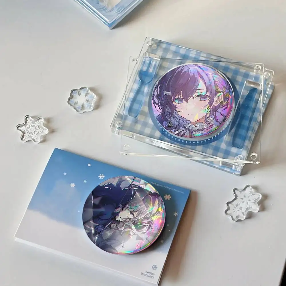 Cute Asahina Mafuyu For Badge Fashion Laser Holographic Effect Badge Custom Design Metal Lapel Pin Brooch For Backpack Decor