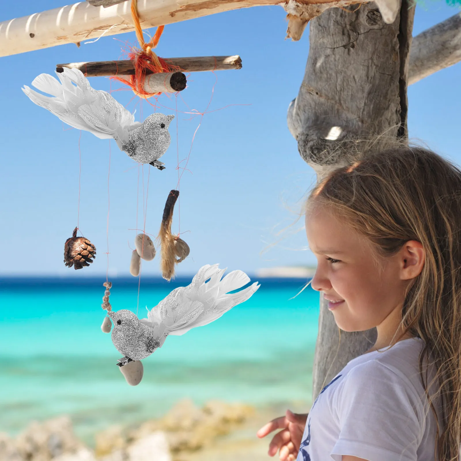 

6pcs Artificial Foam Realistic Feathered Birds Clip-On Spring Tree Wreaths Ornament For Outdoor Garden Christmas Decoration