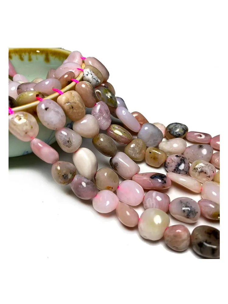 AliExpress LUOMAN XIARI Fine 100% Natural Stone Pink Opal Irregular Gravel Gemstone Spacer Beads For Jewelry Making DIY Bracelet Necklace 15''