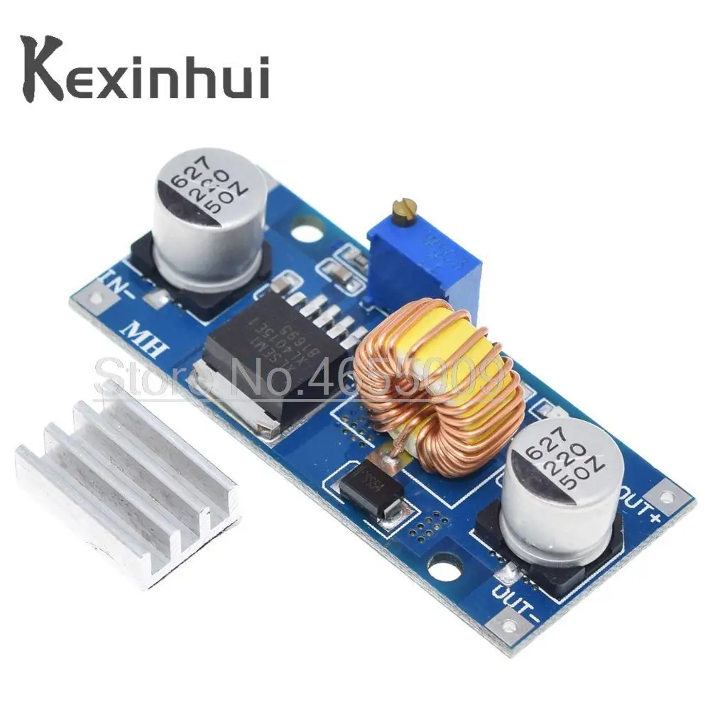 5A XL4015 DC-DC 4-38V to 1.25-36V 24V 12V 9V 5V Step Down Adjustable Power Supply Module LED Lithium Charger With Heat Sink