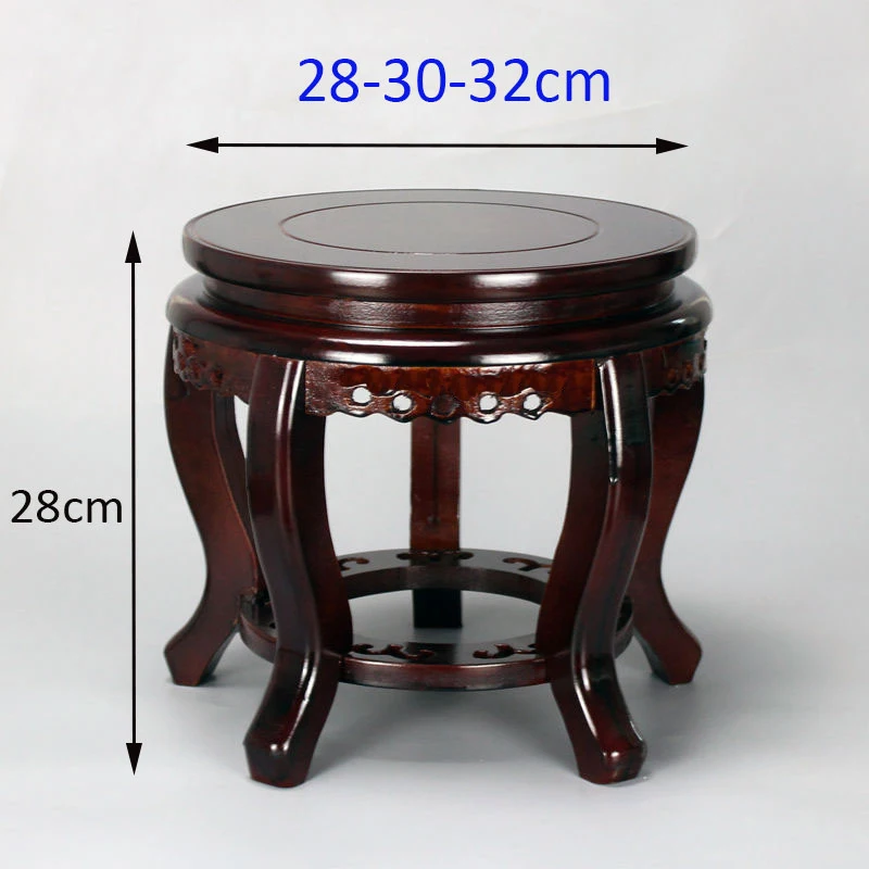 H28 Red Round Home Decoration Display Stand Chinese Display Stands Fish Bowl Stand Vase Stand Accessories Decor Plant Support