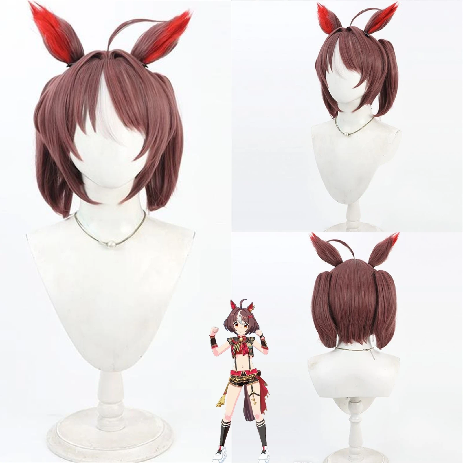 Cosplay Uma Musume Pretty Derby Gran Alegria Wig Anime party carnival wig synthetic heat-resistant ear tail wig