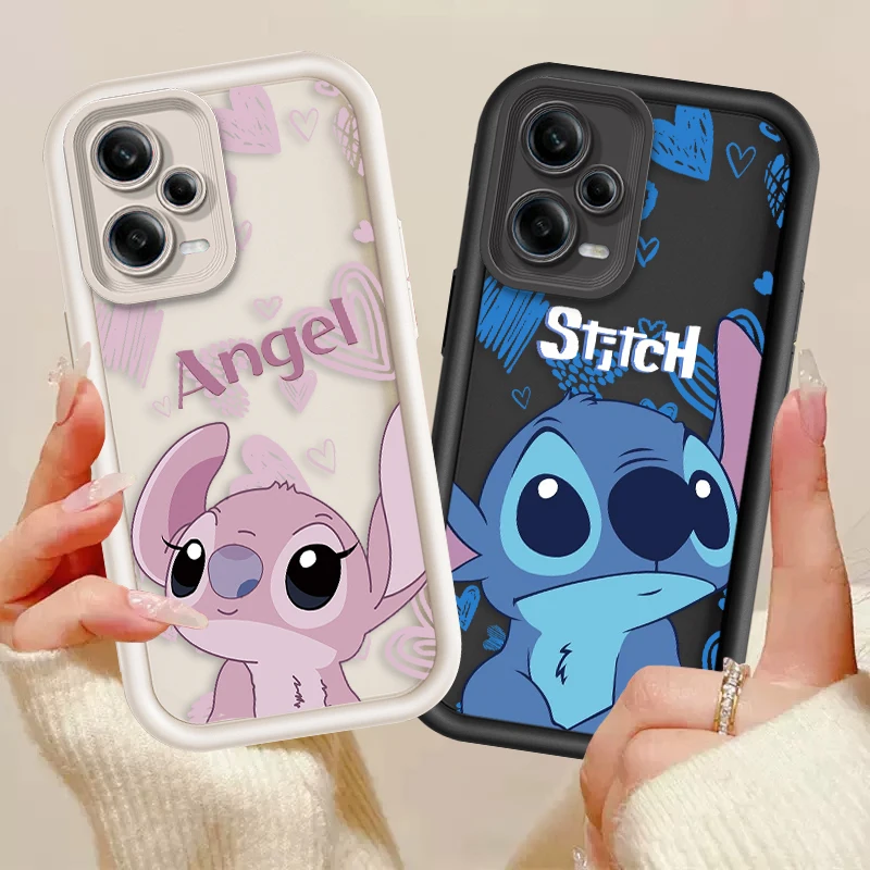 Disney Stitch Angel For Redmi Note 12 11 10 9 8 7 K50 40 30 20 12 10 9 A C Ultra Pro 5G 4G Soft Eye Ladder Phone Case