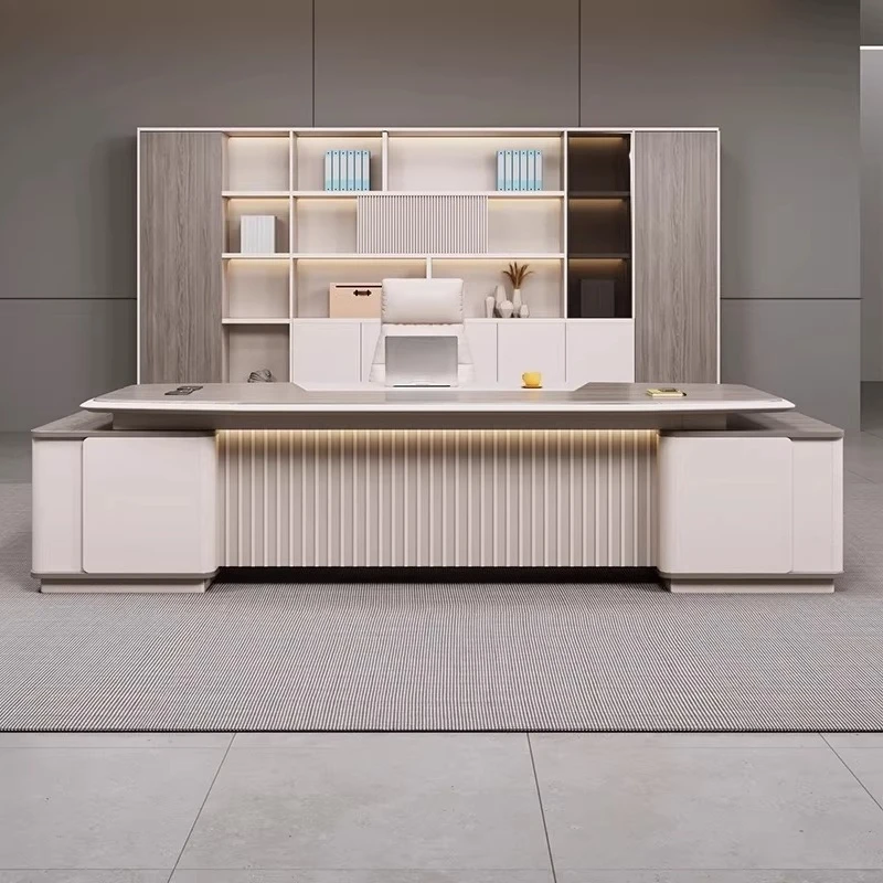 European Nordic Office Desk Computer Minimalist Aesthetic Luxury Office Desk Executive Design Meuble Bureau Home Furniture