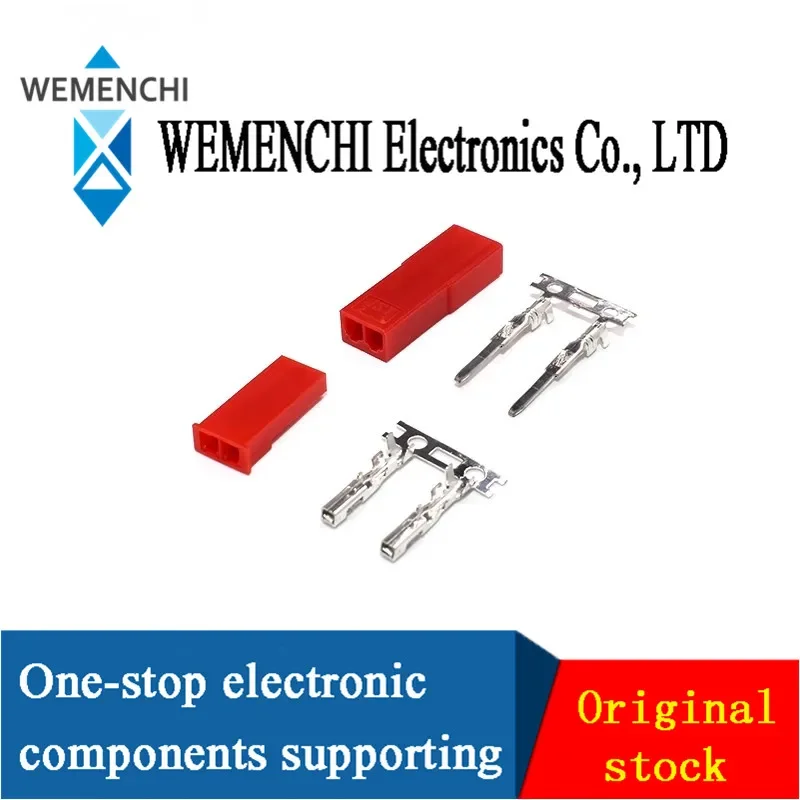 10/20/50Sets 2 Pin JST-2P Red Plug Connector 2.54mm Male Female Housing Crimp Terminal Connector JST SYP 2P for RC Lipo Battery