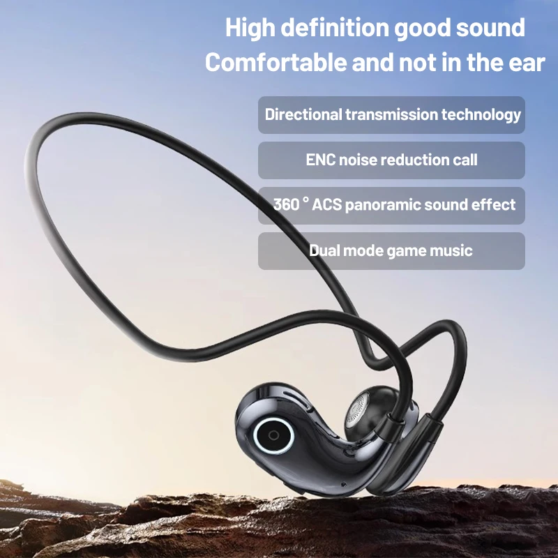 

Наушники подвесные Bluetooth беспроводные с воздушной костной проводимостью, подвеска на шею, шумоподавление без входа за ухом