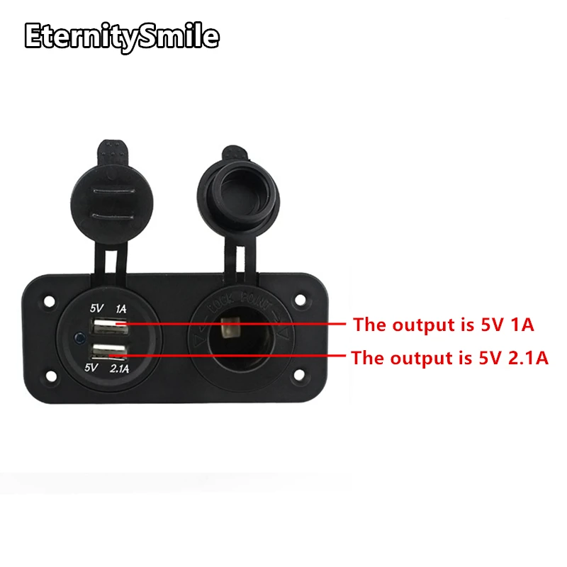 12v/24v 2.1A 1A Output waterproof double USB Changer Accessory Power Socket 24 volt car charger
