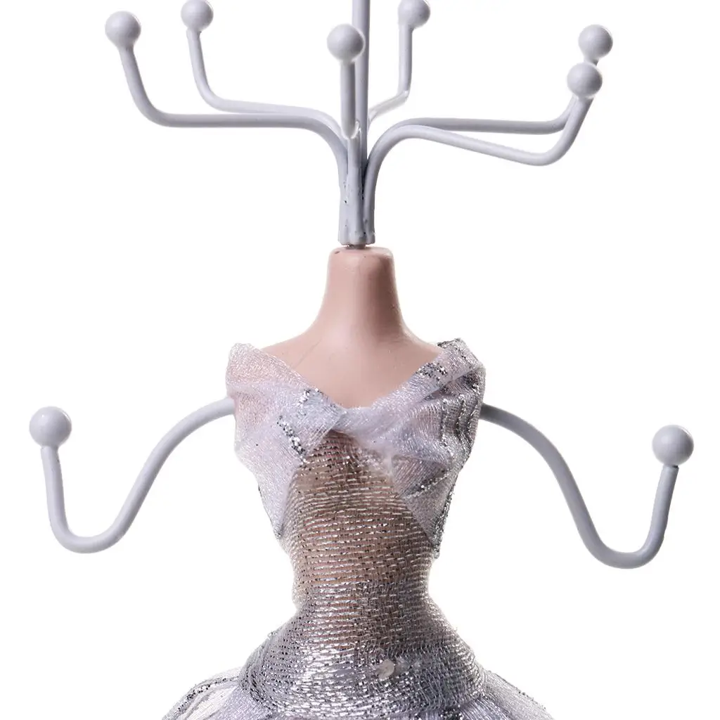 

Silver Resin Jewelry Display Stand Mannequin Design Necklace Bracelet Earring Organizer for Jewelry Packaging and Storage