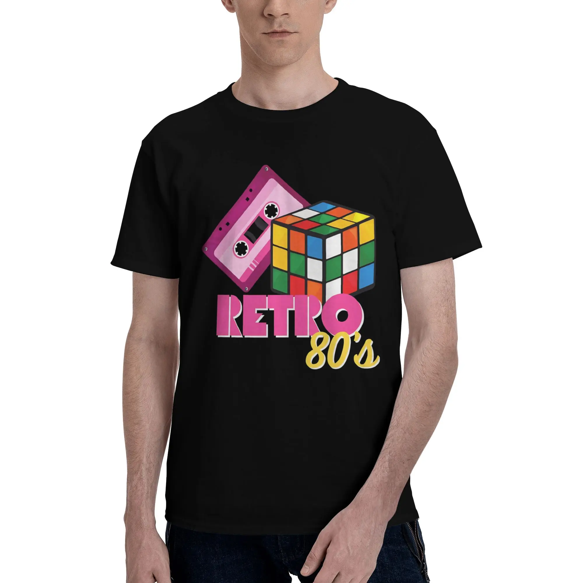 Back to the 80's Retro Music Disco Party Tee Shirt for Men Women Gift T Shirts  100% Cotton Clothes