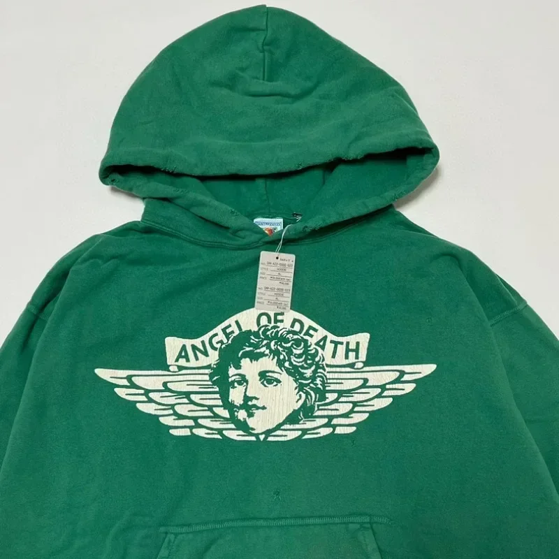 24ss Green Saint Michael ANGEL Hoodies Men Women 1:1 Best Quality Oversized Washed Hooded Pullovers