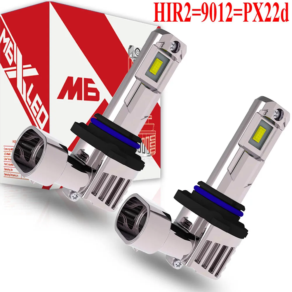 

2 шт. HIR2 9012 PX22d Светодиодные лампы для фар автомобиля, высокой мощности, Canbus, без ошибок, белые, для противотуманных фар, мотоциклов, ходовые огни, 12В