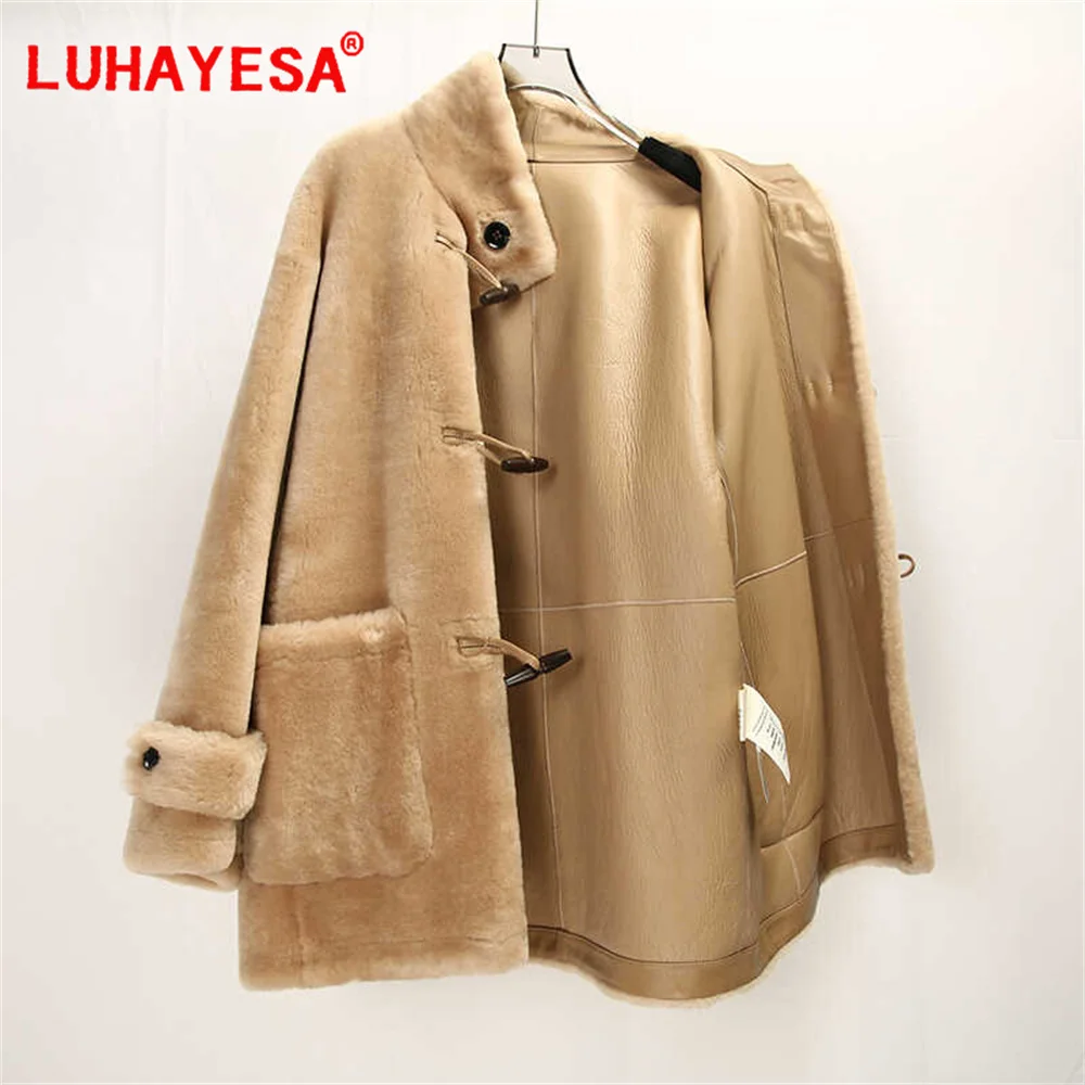 2024 Top Quality Australia Merino pelle di pecora Shearling Abbigliamento donna Casual Cappotto di pelliccia vera quotidiana