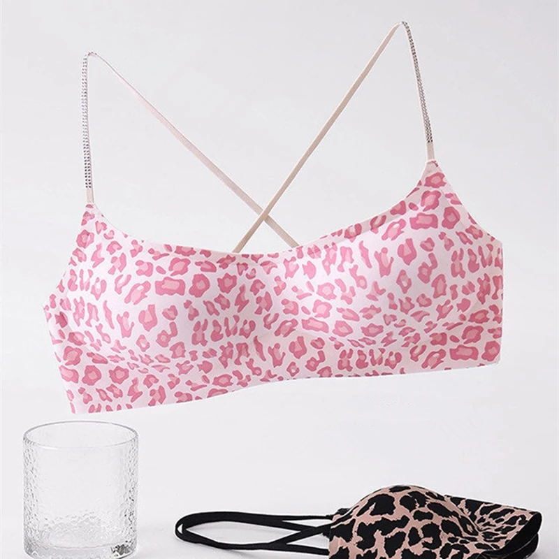 Sexy High-quality Fixed Cup Hot Women's Underwear Without Rims Breathable Sports Back Cross Bra Thin Section