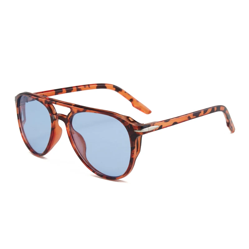 1Pc Men's Fashion Glasses New Pilot Double Bridge Design Large Frame Retro Versatile Trendy Street Style Suitable for Daily Outd