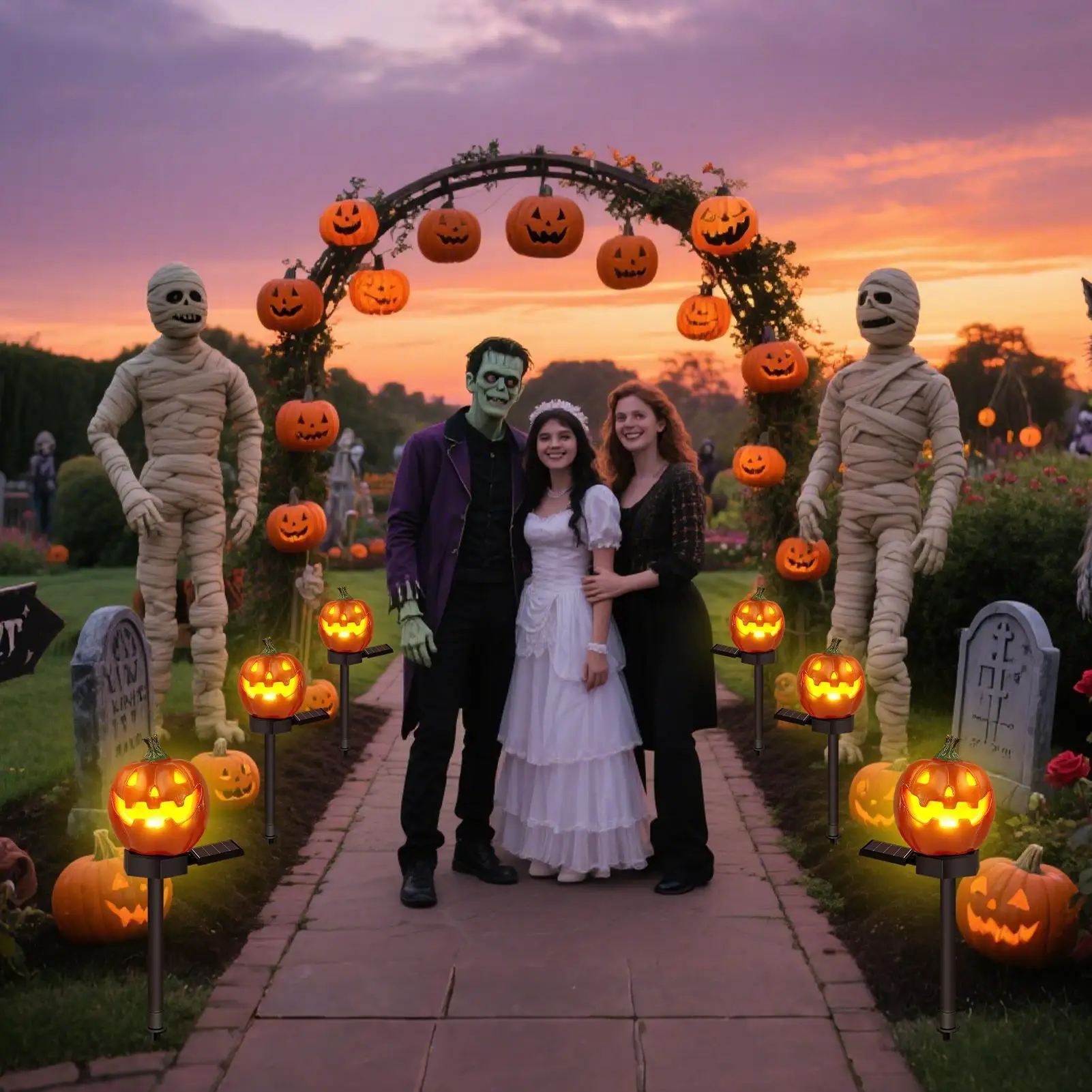 

Солнечные фонари для улицы, дизайн тыквы, солнечные садовые фонари, фонарь на Хэллоуин для уличного газона, парковки, кемпинга, подъездной дороги